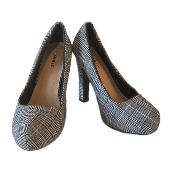 torrid Shoes - Torrid Women's Plaid Black And White 5" Heels Size 8.5
